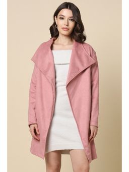 Allen Solly - Women Pink Solid Casual Coat with Belt (Set of 2)