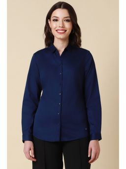 Allen Solly - Women Navy Solid Long Sleeves Shirt