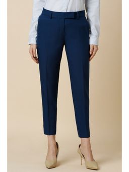 Allen Solly - Women Navy Regular Fit Solid Formal Trousers