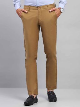 Monte Carlo - Mens Khaki Solid Casual Trouser