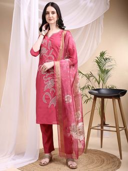 BERRYLICIOUS - Embroidered Kurta with Pant and Printed Dupatta