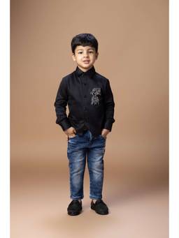 LITTLE BRATS - Bird Hand Embroidery Full Shirt