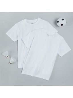 COOL CLUB - Smyk Boys White Knitted T-shirts (Pack of 2)