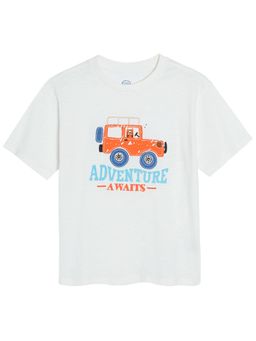 COOL CLUB - Smyk Boys Off White Printed T-shirts