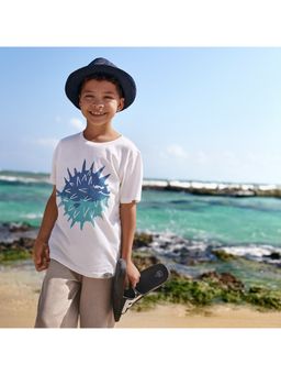 COOL CLUB - Smyk Boys Off White Printed T-shirts