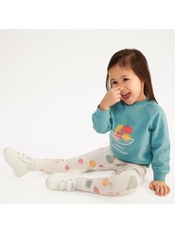 COOL CLUB - Smyk Girls Off White Printed Leggings