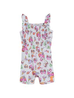 COOL CLUB - Smyk Girls Off White Printed Rompers