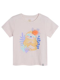 COOL CLUB - Smyk Girls Off White Printed T-shirt