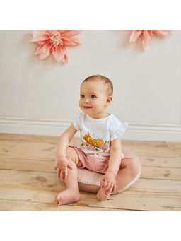 COOL CLUB - Smyk Bambi Girls Off White Printed Rompers