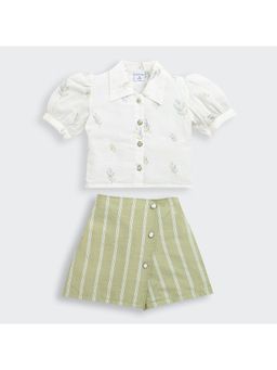 TINY GIRL - Girls Collar Neck Shirt and Skort