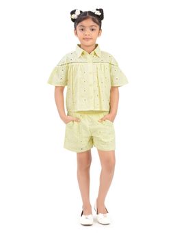 TINY GIRL - Self Design Half Sleeves Shirt and Short