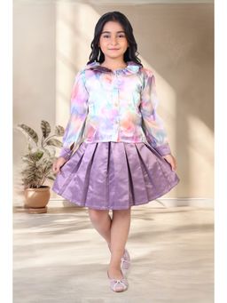 TINY GIRL - Full Sleeves Floral Printed Shirt with Skirt
