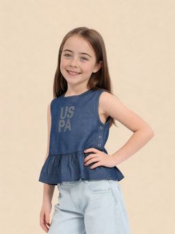 U.S. POLO ASSN. - Girls Brand Embellished Flared Top
