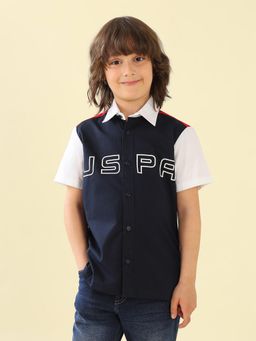 U.S. POLO ASSN. - Boys Twill Colorblocked Shirt