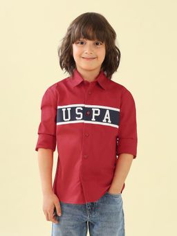 U.S. POLO ASSN. - Boys Red Twill Shirt