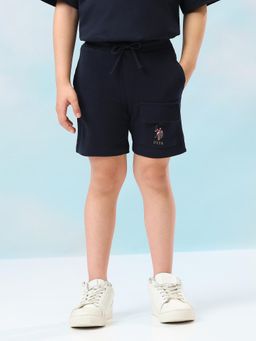 U.S. POLO ASSN. - Boys Blue Mid rise Regular Fit Shorts