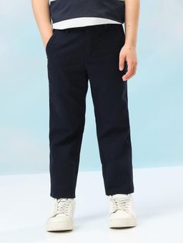 U.S. POLO ASSN. - Boys Navy Blue Mid Rise Twill Trouser