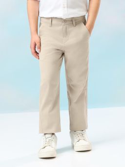 U.S. POLO ASSN. - Boys Beige Mid Rise Twill Trouser