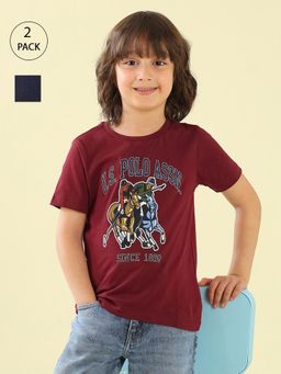 U.S. POLO ASSN. - Boys Multi-Color Graphic Regular Fit T-Shirt (Pack of 2)