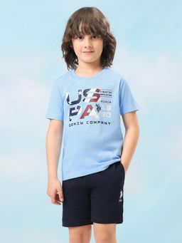 U.S. POLO ASSN. - Boys Blue Graphic Regular Fit T-Shirt