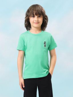 U.S. POLO ASSN. - Boys Green Solid Regular Fit T-Shirt