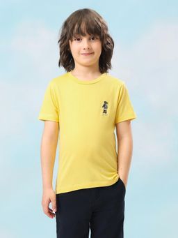 U.S. POLO ASSN. - Boys Yellow Solid Regular Fit T-Shirt
