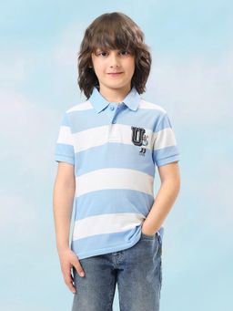 U.S. POLO ASSN. - Boys Blue Horizontal Striped Regular Fit Polo Shirt