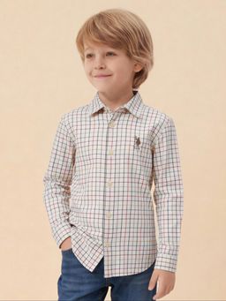 U.S. POLO ASSN. - Boys Twill Grid Tattersall Checked Shirt