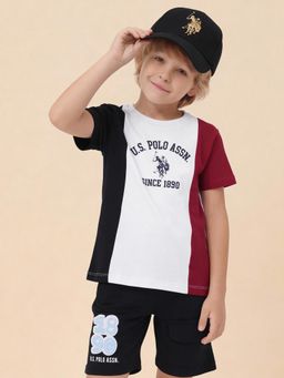U.S. POLO ASSN. - Boys Colorblock Printed Regular Fit T-Shirt