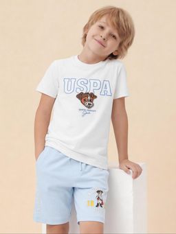 U.S. POLO ASSN. - Boys White Embroidered Regular Fit T-Shirt