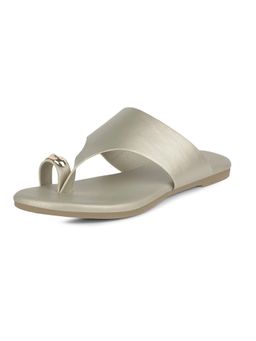Bata - Women Gold Stylish Toe Ring Flats