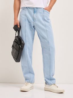 The Bear House - Men Relaxed Fit Light Blue Cotton Jeans