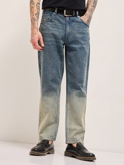 The Bear House - Men Straight Fit Mid Blue Cotton Jeans