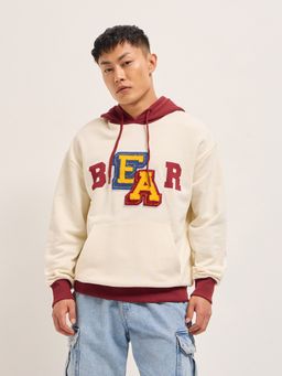 The Bear House - Men Relaxed Fit Multi-Color Letter Graphic Cotton Hoodie