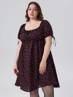 Cider - Floral Square Neck Knotted Midi Nightdress Curve & Plus