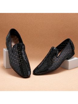 Ruosh - The Kotan Black Men Patent Slip-On Loafers