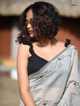 Suta - Black Cotton Solid Blouse