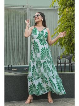 Masakali.Co - Green Printed Women Western Maxi Dress