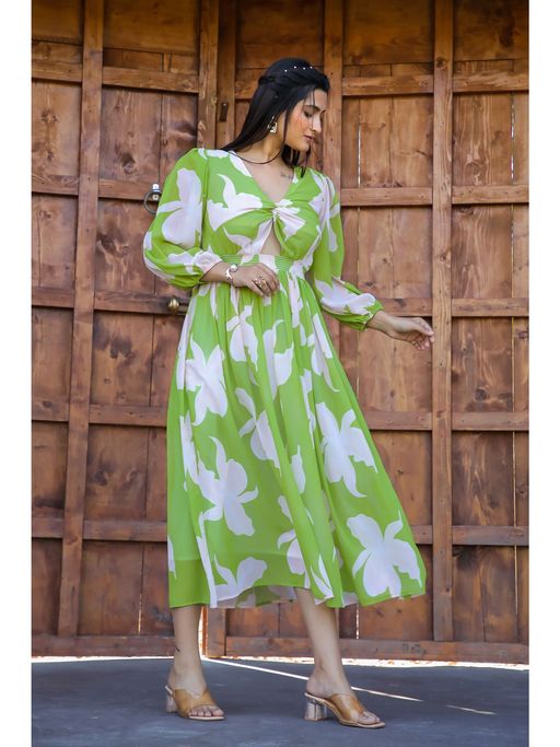 ombre green prom dress Buy Parrot Green Solids Jacquard 2-piece ready to wear Dress