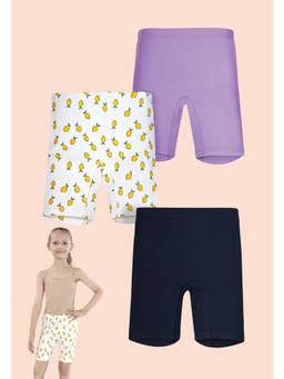 TRESNOVA - Multi-Color Cotton Fruits Printed Soft Cycling Shorts (Pack of 3)