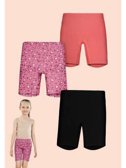 TRESNOVA - Multi-Color Cotton Printed Soft Cycling Shorts (Pack of 3)