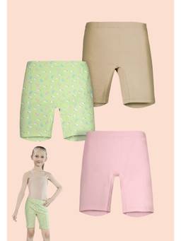 TRESNOVA - Multi-Color Cotton Printed Soft Cycling Shorts (Pack of 3)