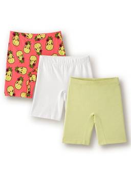 TRESNOVA - Multi-Color Cotton Printed Soft Cycling Shorts (Pack of 3)