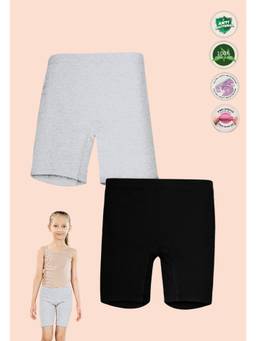 TRESNOVA - Multi-Color Cotton Solid Soft Cycling Shorts (Pack of 2)