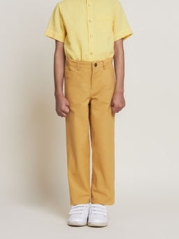 The Tribe Kids - Boys Mustard Slim Fit Cotton Sheeting Pant