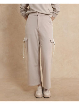RAREISM - Beige Kar Solid Plain Pant
