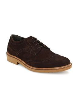CARLO ROMANO - Suede Leather Brown Lace Up Formal Brogue Shoes
