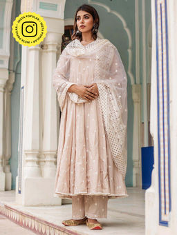 Gulabo Jaipur - Grey Hai rat Anarkali With Pant And Dupatta (Set Of 3)