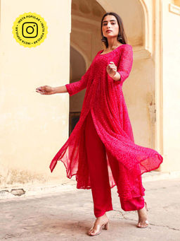 Gulabo Jaipur - Pink Janhvi Anarkali And Pant (St Of 2)