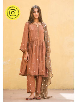 Gulabo Jaipur - Ada Brown Kurta (Set of 3)